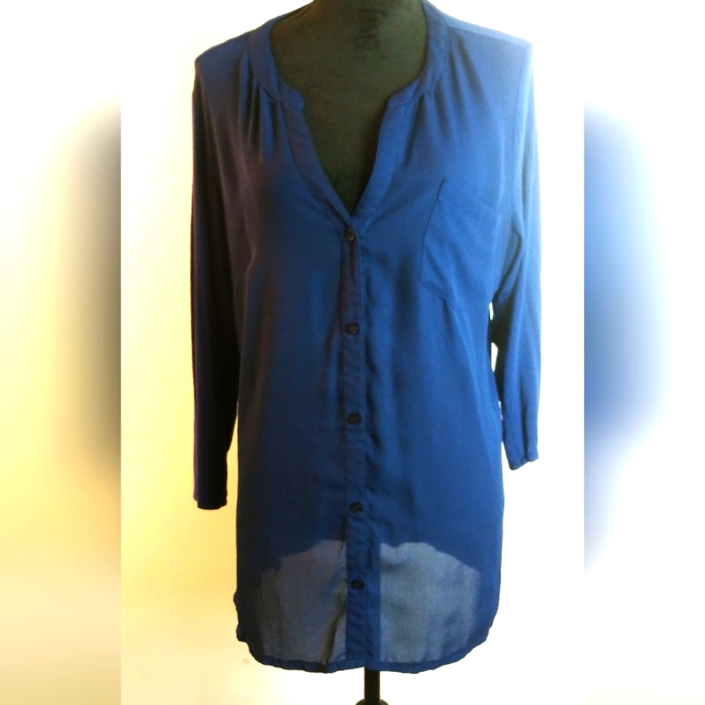 New Directions Blue 3/4 Sleeves Size XL